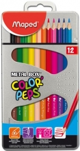 MAPED színes ceruza készlet, háromszögletű, Color`Peps, fém doboz, 12 db-os